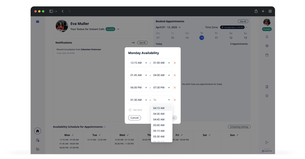 Advanced Scheduling for Appointments