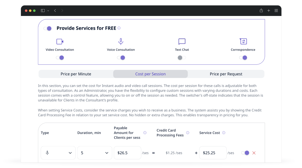 Free Service Mode